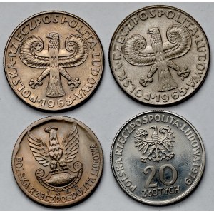 10 - 20 złotych 1965-1979, w tym próba - zestaw (4szt)