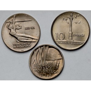 10 złotych 1965-1968 - zestaw (3szt)