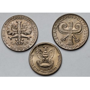 10 złotych 1965-1968 - zestaw (3szt)