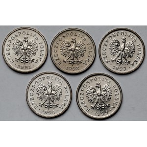 1 złoty 1991-1995 - zestaw (5szt)