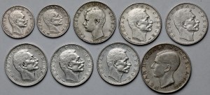 Yugoslavia, Serbia, 50 para - 20 dinars 1897-1938 - set (9pcs)