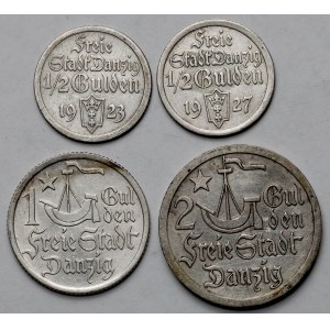 Gdańsk, 1/2 - 2 guldeny 1923-1927 - zestaw (4szt)
