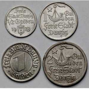 Gdańsk, 1/2 - 2 guldeny 1923-1932 - zestaw (4szt)