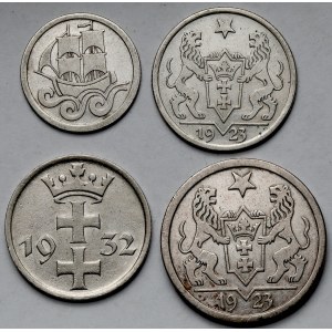 Gdańsk, 1/2 - 2 guldeny 1923-1932 - zestaw (4szt)
