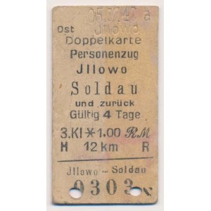 Bilet kolejowy Ilowo (Jllowo) - Działdowo (Soldau)