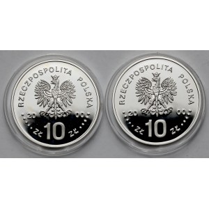 10 złotych 2000 Jan II Kazimierz - popiersie i półpostać (2szt)