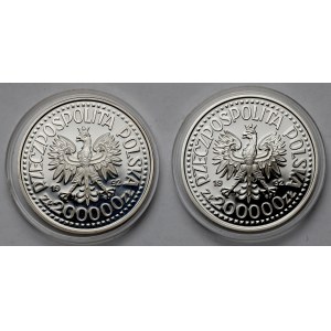 200.000 złotych 1992 Warneńczyk - popiersie i półpostać (2szt)