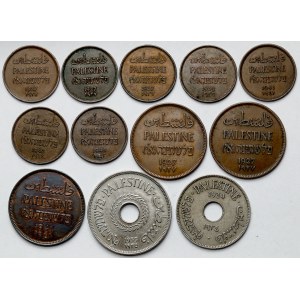 Palestyna, 1 - 20 mils 1927-1943 - zestaw (13szt)