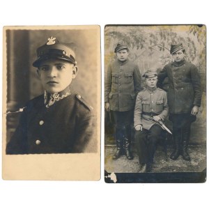 II RP, Zdjęcia żołnierzy - w tym z Tomaszowa Mazowieckiego - zestaw (2szt)
