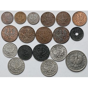 1 grosz - 1 złoty 1923-1939 - zestaw (18szt)