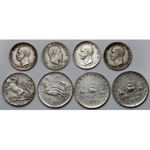 Włochy, 1 - 500 lirów 1863-1961 - zestaw (8szt)