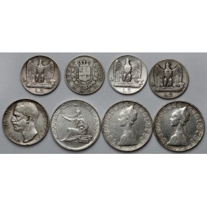 Włochy, 1 - 500 lirów 1863-1961 - zestaw (8szt)