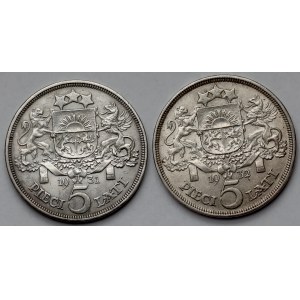 Łotwa, 5 lati 1931 i 1932 - zestaw (2szt)