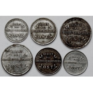 Ober-Ost. 1 - 3 kopiejki 1916 - komplet (6szt)