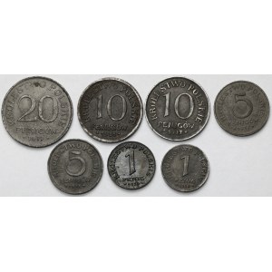 Królestwo Polskie, 1 - 20 fenigów 1917-1918 - zestaw (7szt)
