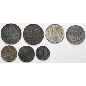 Królestwo Polskie, 1 - 20 fenigów 1917-1918 - zestaw (7szt)