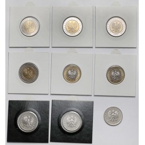 1 - 5 złotych 1990-2018 - zestaw (9szt)