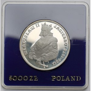 5.000 złotych 1989 Władysław II Jagiełło - półpostać