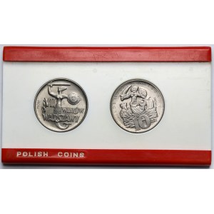 Próby CuNi 10 złotych 1965 Warszawa - w etui - zestaw (2szt)