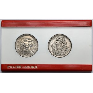 10 złotych 1959 Kopernik i 1965 Warszawa - w etui - zestaw (2szt)