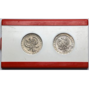10 złotych 1959 Kopernik i 1965 Warszawa - w etui - zestaw (2szt)
