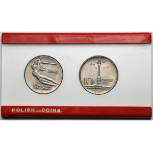 10 złotych 1965 Nike i Kolumna - w etui - zestaw (2szt)
