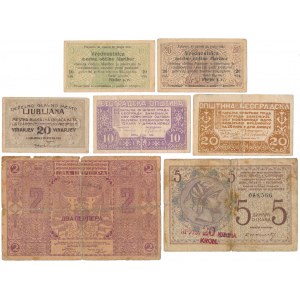Czarnogóra, Jugosławia i Słowenia - zestaw banknotów MIX (7szt)