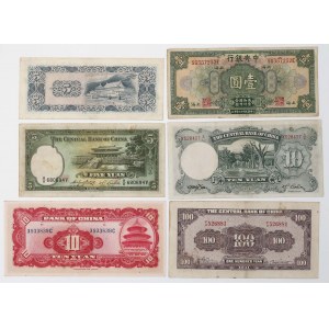 Chiny, zestaw banknotów 1928-1941 (6szt)