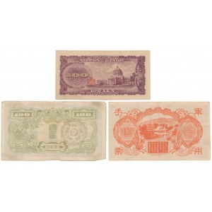 Japonia, Korea - zestaw banknotów (3szt)