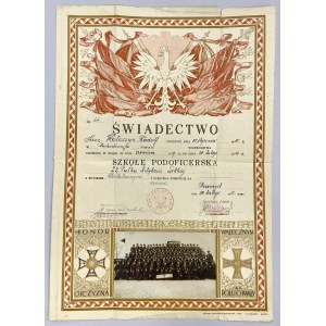 II RP, Świadectwo Ukończenia Szkoły Podoficerskiej 1938