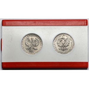 10 złotych 1965 Kościuszko i 1966 Warszawa - w etui - zestaw (2szt)