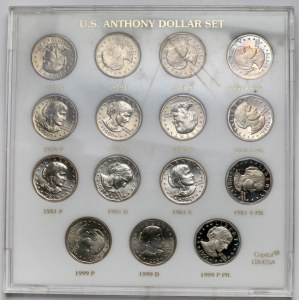 USA, Dolar 1979-1999 - zestaw (15szt)