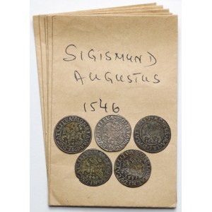 Zygmunt II August, Półgrosze Wilno 1546-1551 - zestaw (5szt)