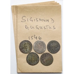 Zygmunt II August, Półgrosze Wilno 1546-1551 - zestaw (5szt)