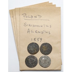 Zygmunt II August, Półgrosze Wilno 1556-1560 - zestaw (4szt)
