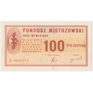 PWPW, Bon Funduszu Mistrzowskiego na 100 zł 1982 Jana Moczydłowskiego