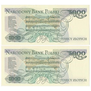 5.000 zł 1988 - DT 0002999 i 0003000 - ciekawa parka numerów w tym RADAR (2szt)