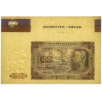 Próba kolorystyczna 100 złotych 1948 - z szerokim marginesem i paserami