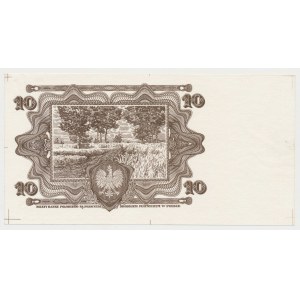10 złotych 1928 - PRÓBA KOLORYSTYCZNA poddruku rewersu