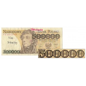 Falsyfikat z epoki 500 zł 1982 sfałszowane na 500.000 zł 1982 - wyłapane i opisane w epoce