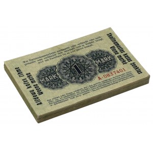 Kowno, 1 marka 1918 - PLIK 100 szt. banknotów - KOLEJNE NUMERY od 0837401 do 0837500