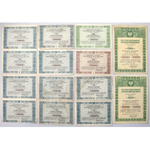 Narodowa Pożyczka Rozwoju Sił Polski 1951 - nominały od 10 do 200 zł - mix serii (11szt)