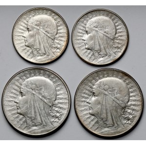 Głowa Kobiety 5-10 złotych 1932-1934 - zestaw (4szt)