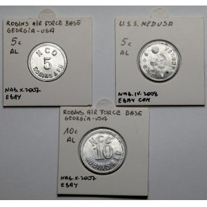 USA, Żetony wojskowe - zestaw (3szt)