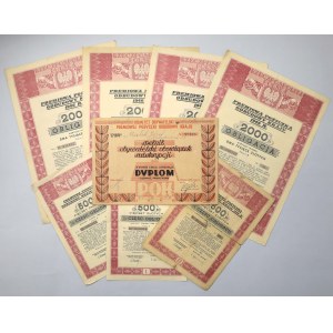 Premiowa Pożyczka Odbudowy Kraju, Obligacje z DYPLOMEM 1946 (8szt)
