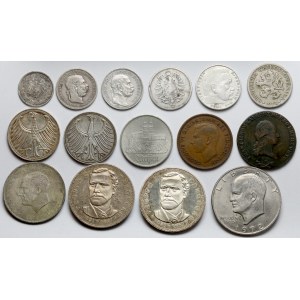 Europa, Meksyk i USA, Monety MIX - zestaw (15szt)