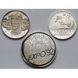 SREBRO 100-200.000 złotych 1974-1992 - zestaw (3szt)