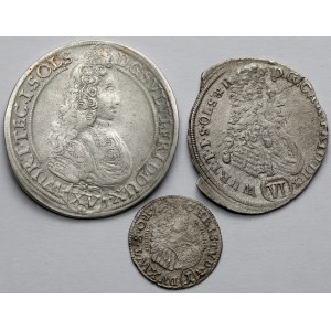 Śląsk, 1, 6 i 15 krajcarów 1683-1715 - zestaw (3szt)