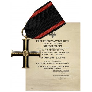 II RP, Krzyż Niepodległości z Dyplomem po Stanisławie Łachniku