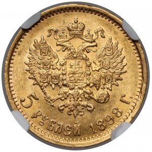 Rosja, Mikołaj II, 5 rubli 1898 AG, Petersburg